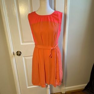 Madewell hot pink/ peach color block dress size xs